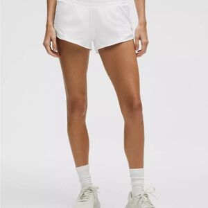 Lululemon White Hotty Hot Shorts 4”